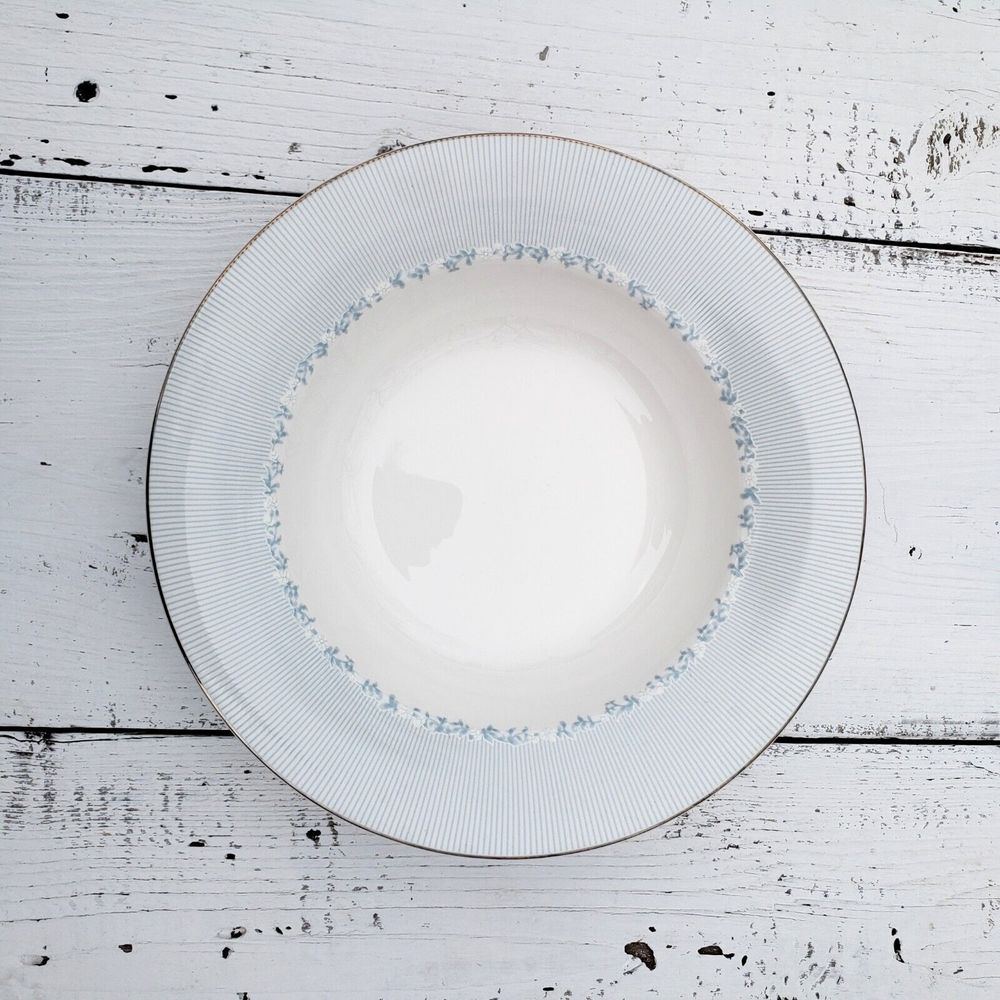 Mikasa Ultima+ BRIDAL LACE 1 (ONE) Rimmed Soup Bowl HK319 Mint